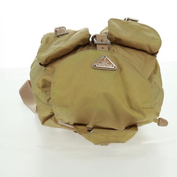 PRADA Backpack Nylon Beige Silver Auth 159998 main image 16